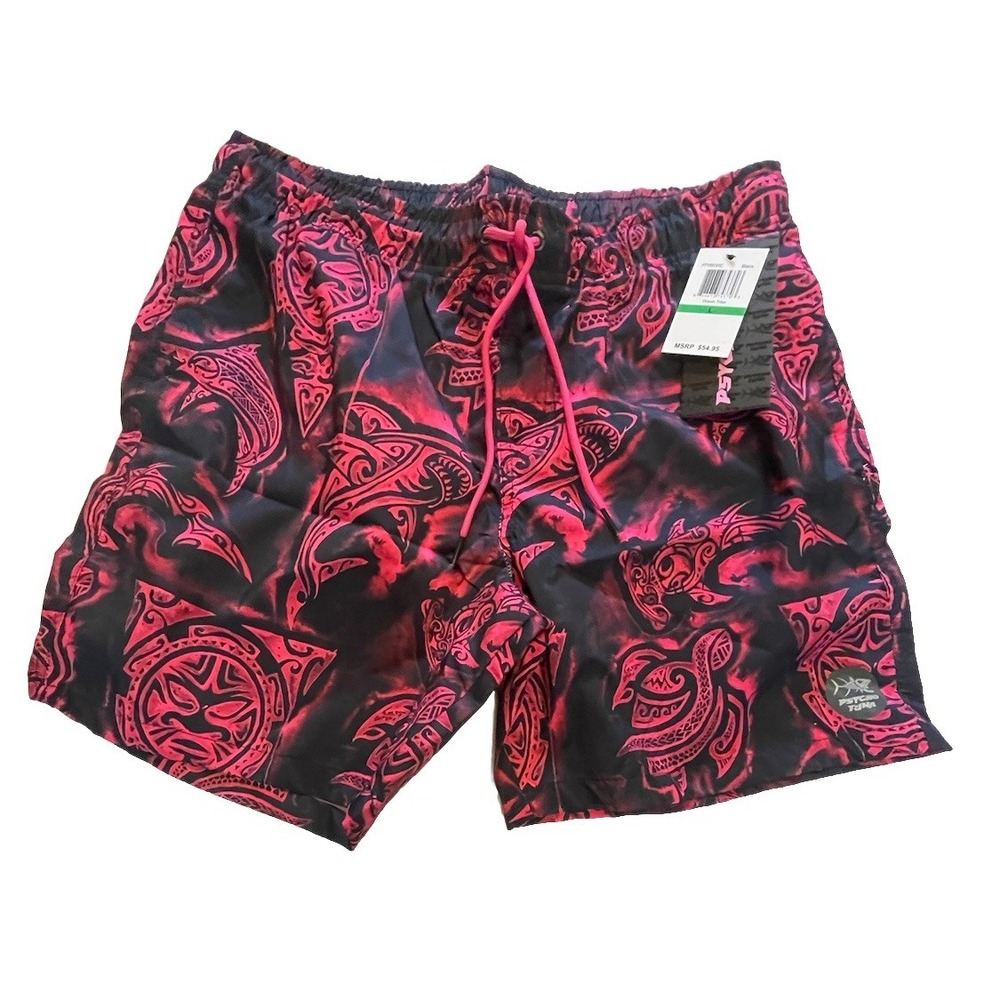 Psycho Tuna- Ocean Tribe - Swim Trunks Shorts- Men's Size Large Pockets